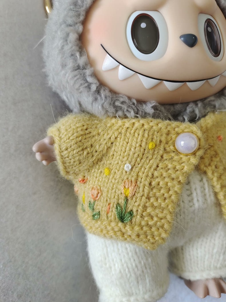 Charming Labubu Tulip Cardigan Outfit – Soft Knit, Vibrant Colors, Premium Craftsmanship - Image 6