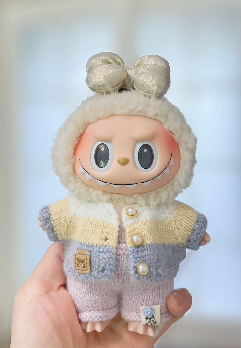 Charming Labubu Outfit – Cozy Wool Sweater & Adorable Overalls for Collectors - Image 1