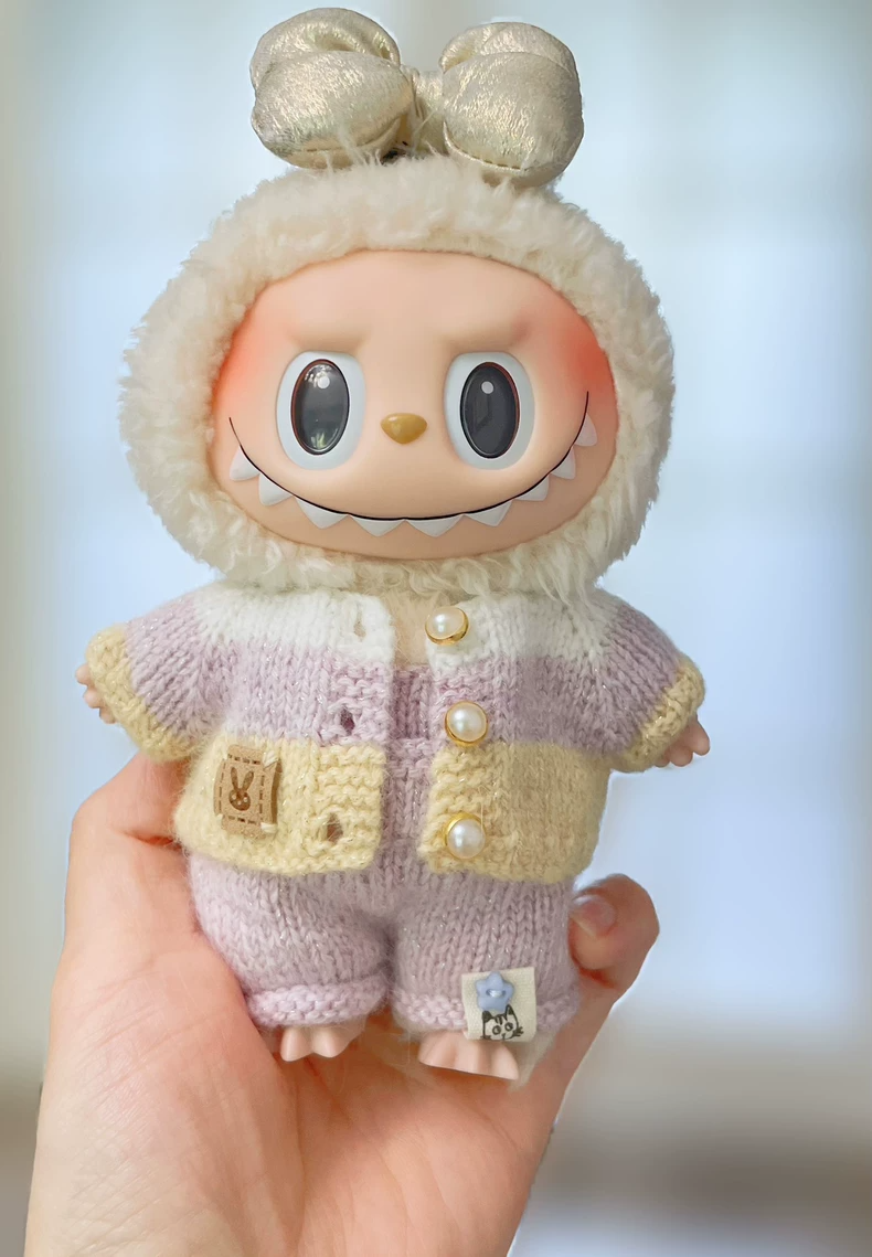 Charming Labubu Outfit – Cozy Wool Sweater & Adorable Overalls for Collectors - Image 2