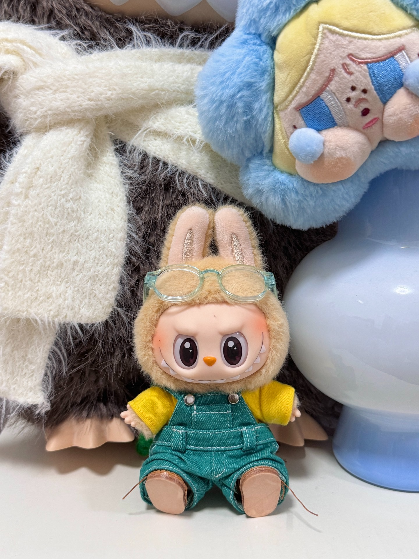 Vibrant Labubu Doll Outfit – Denim Jumpsuit & Yellow Top for Collectors - Image 3