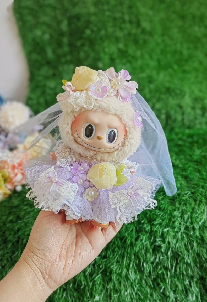 Whimsical Monet Garden LABUBU Outfit: Lavender & Cream Dreamy Doll Ensemble - Image 2