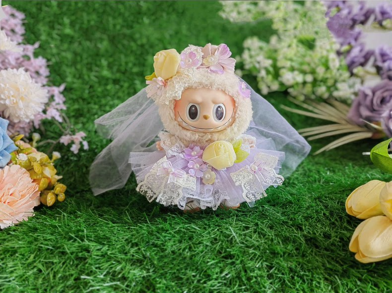 Whimsical Monet Garden LABUBU Outfit: Lavender & Cream Dreamy Doll Ensemble - Image 4