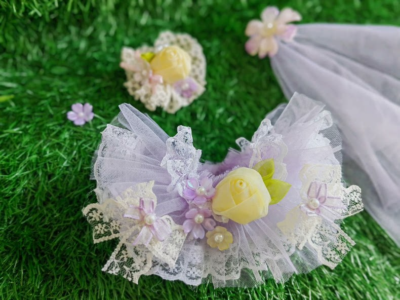 Whimsical Monet Garden LABUBU Outfit: Lavender & Cream Dreamy Doll Ensemble - Image 6