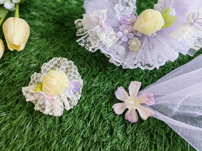Whimsical Monet Garden LABUBU Outfit: Lavender & Cream Dreamy Doll Ensemble - Image 9