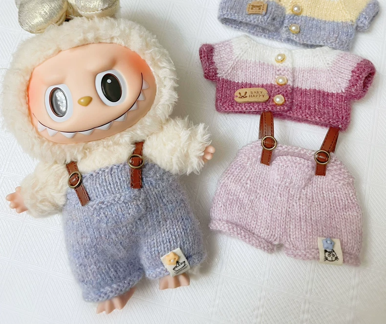 Adorable Labubu Knitted Outfit: Soft, Stylish Doll Clothes with Pastel Colors & Premium Details - Image 1