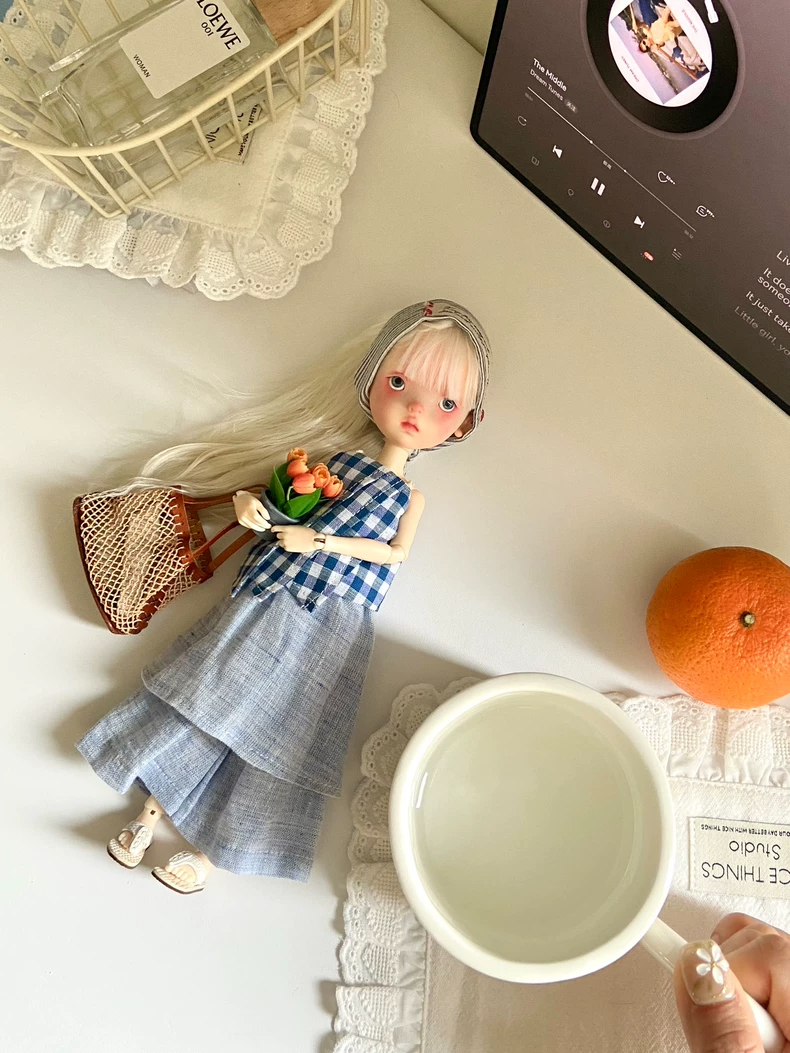 Charming Blythe Doll Plaid Dress & Headband Set - Premium Collector Outfit - Image 4