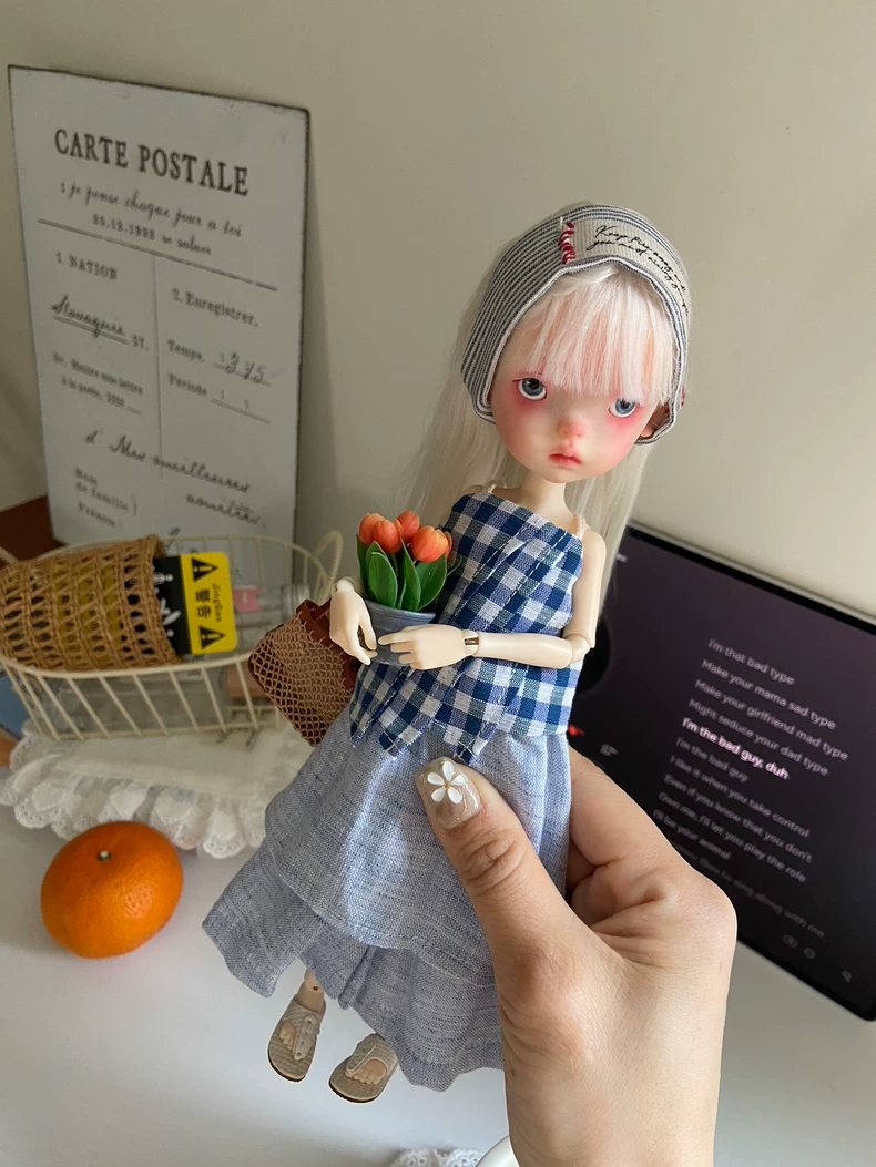 Charming Blythe Doll Plaid Dress & Headband Set - Premium Collector Outfit - Image 7