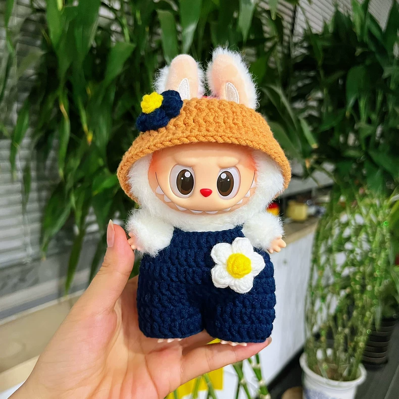 Charming Labubu Doll Outfit – Cozy Hat & Adorable Overalls for Collectors - Image 1