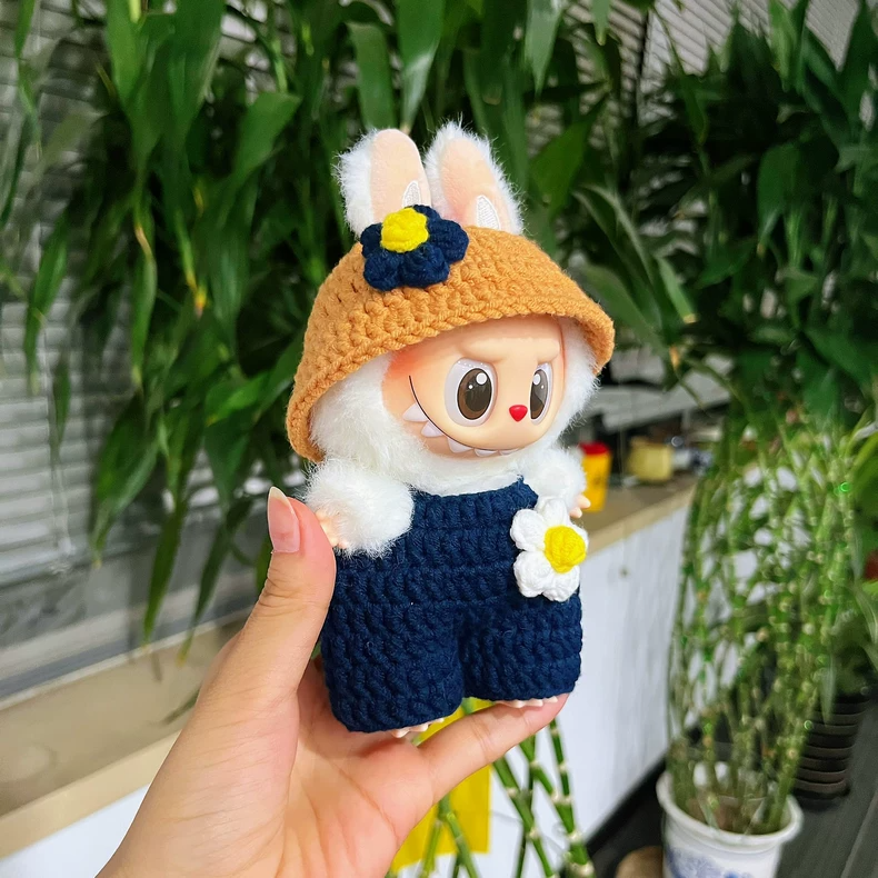 Charming Labubu Doll Outfit – Cozy Hat & Adorable Overalls for Collectors - Image 2