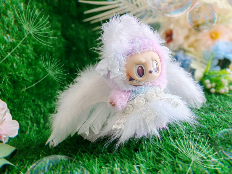 Enchanted Angelic LABUBU Outfit: Soft Plush Wings, Pastel Hues & Magical Fairy Tale Design - Image 2