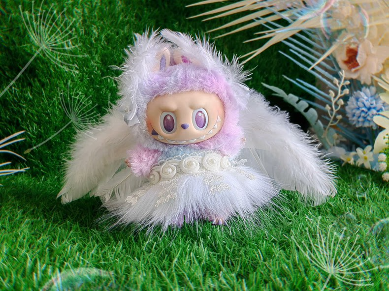 Enchanted Angelic LABUBU Outfit: Soft Plush Wings, Pastel Hues & Magical Fairy Tale Design - Image 4