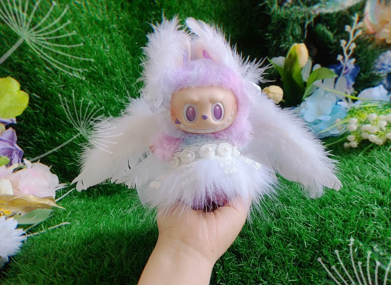 Enchanted Angelic LABUBU Outfit: Soft Plush Wings, Pastel Hues & Magical Fairy Tale Design - Image 5
