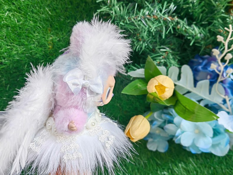 Enchanted Angelic LABUBU Outfit: Soft Plush Wings, Pastel Hues & Magical Fairy Tale Design - Image 6