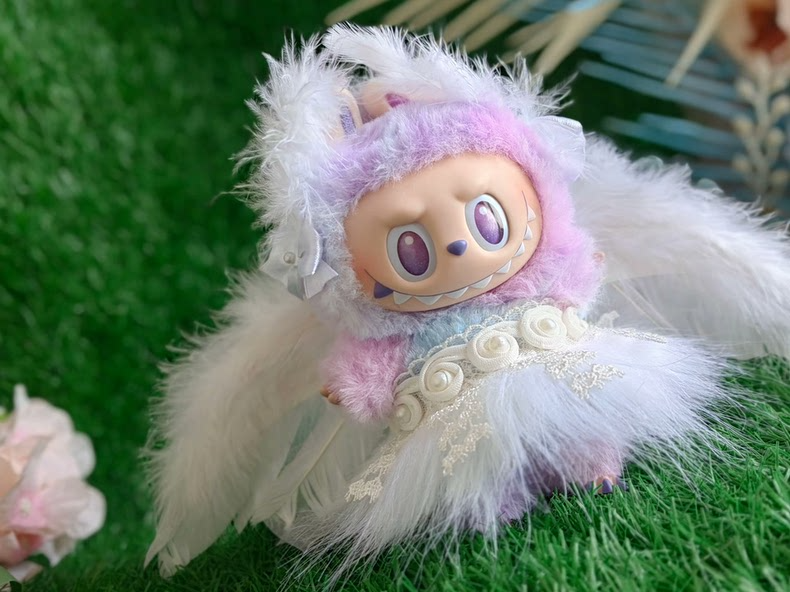 Enchanted Angelic LABUBU Outfit: Soft Plush Wings, Pastel Hues & Magical Fairy Tale Design - Image 7