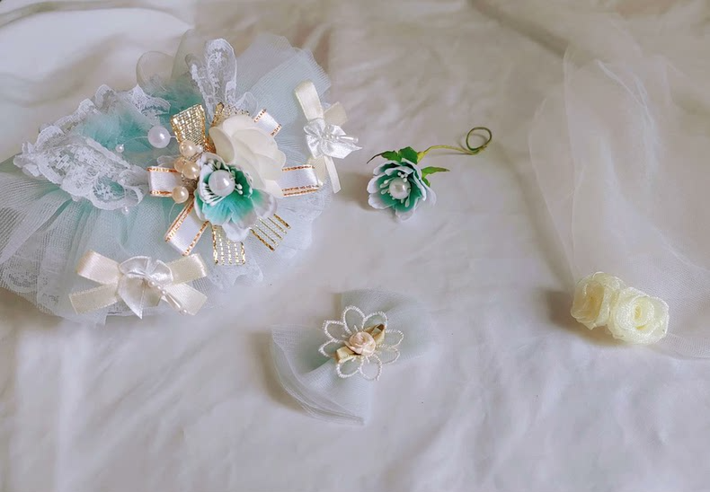Whimsical Mint Green Bridal Ensemble for Labubu – Elegant Tulle & Lace Doll Outfit with Floral Accents - Image 7