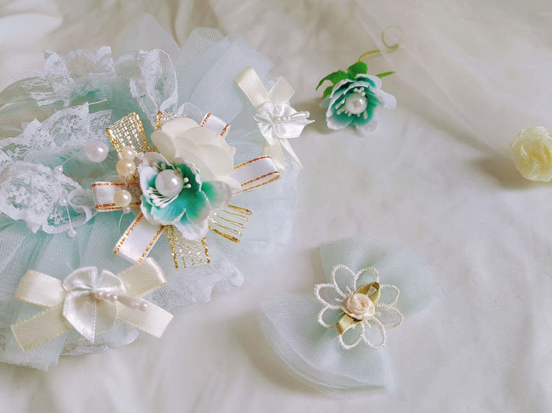 Whimsical Mint Green Bridal Ensemble for Labubu – Elegant Tulle & Lace Doll Outfit with Floral Accents - Image 8