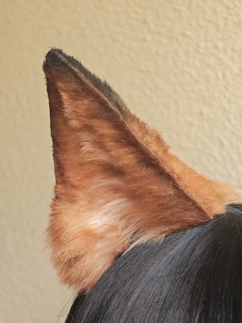 Handmade Abyssinian Cat Ears - Realistic Faux Fur - Image 1