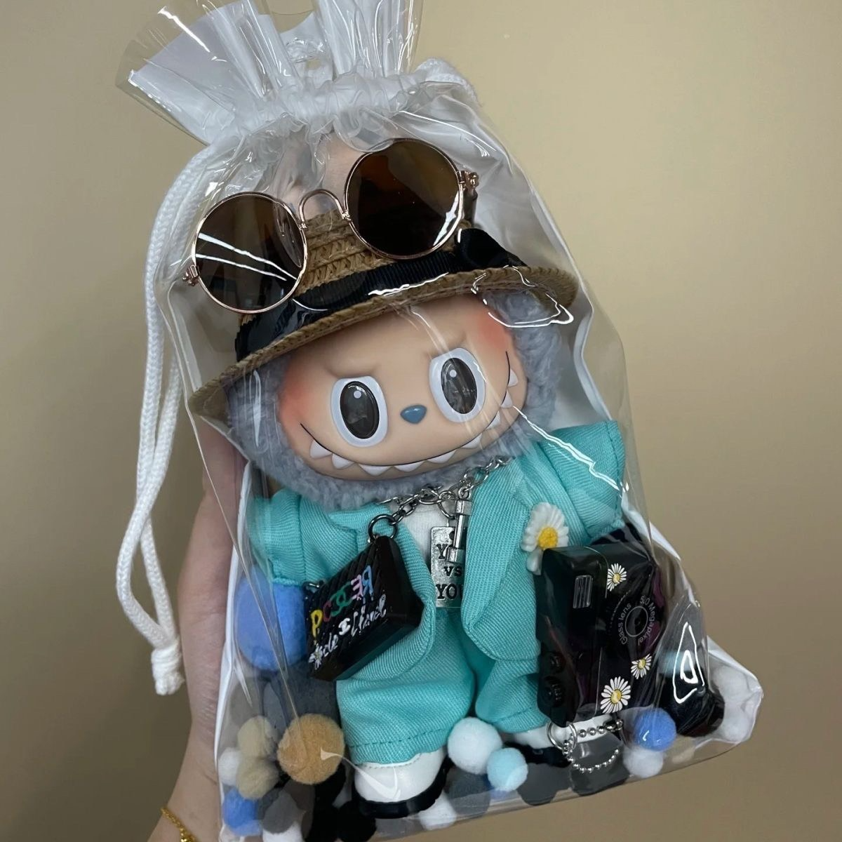Stylish Blue Labubu Doll Outfit – 7-Piece GD-Inspired Set for Collectors & Play - Image 1