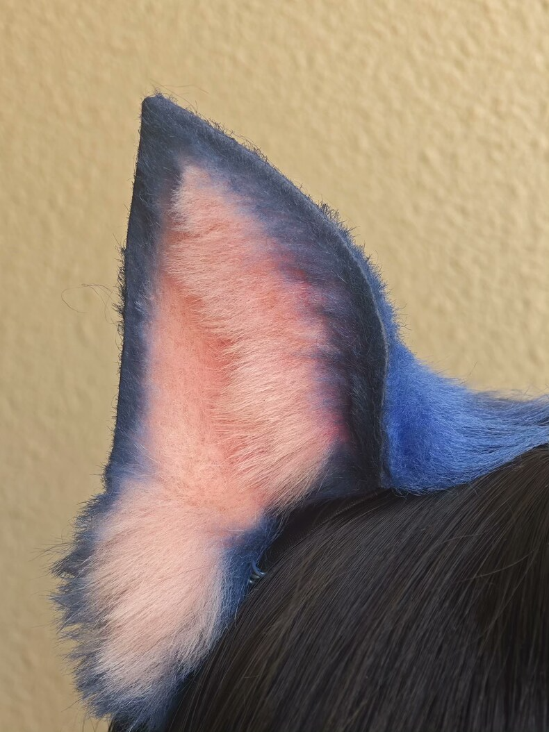 Handmade Tom & Jerry Cat Ears – Plush Faux Fur Hair Clip - Image 1