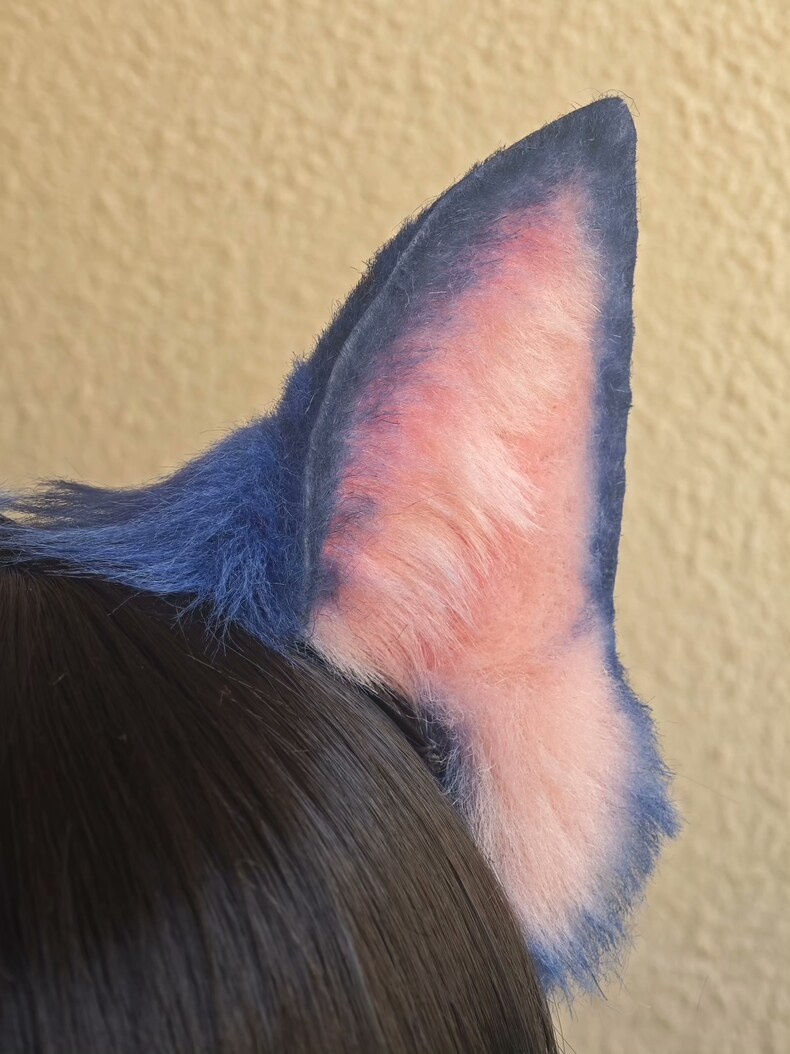Handmade Tom & Jerry Cat Ears – Plush Faux Fur Hair Clip - Image 2