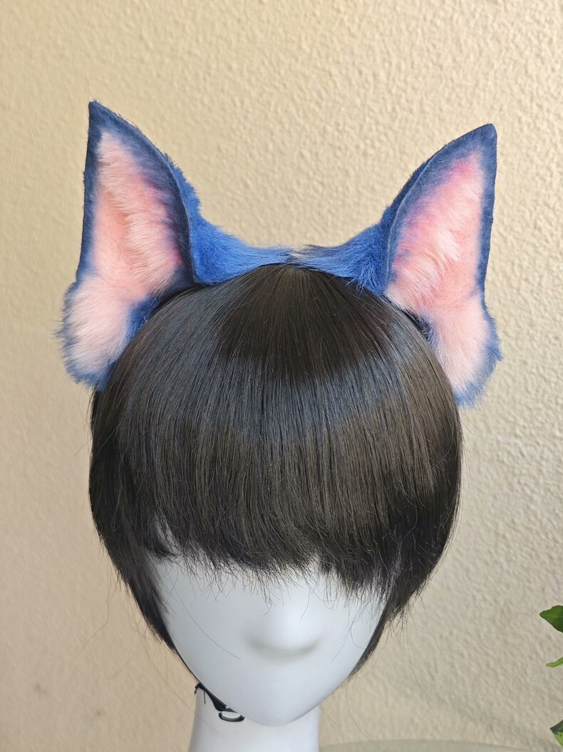 Handmade Tom & Jerry Cat Ears – Plush Faux Fur Hair Clip - Image 3