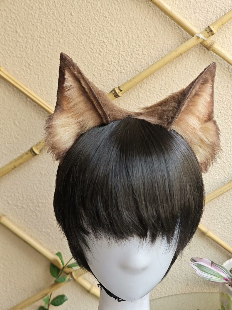 Realistic Wolf Ears Headband – Handmade Furry Cosplay Accessory - Image 3