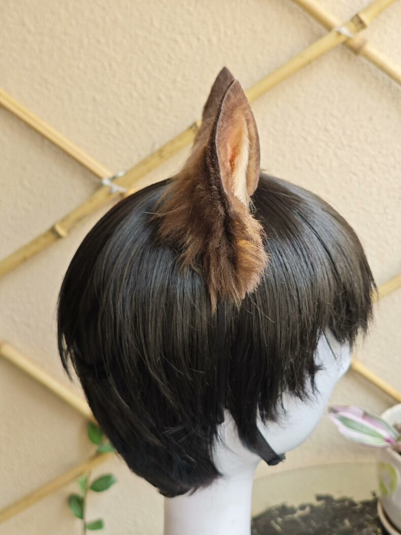 Realistic Wolf Ears Headband – Handmade Furry Cosplay Accessory - Image 4