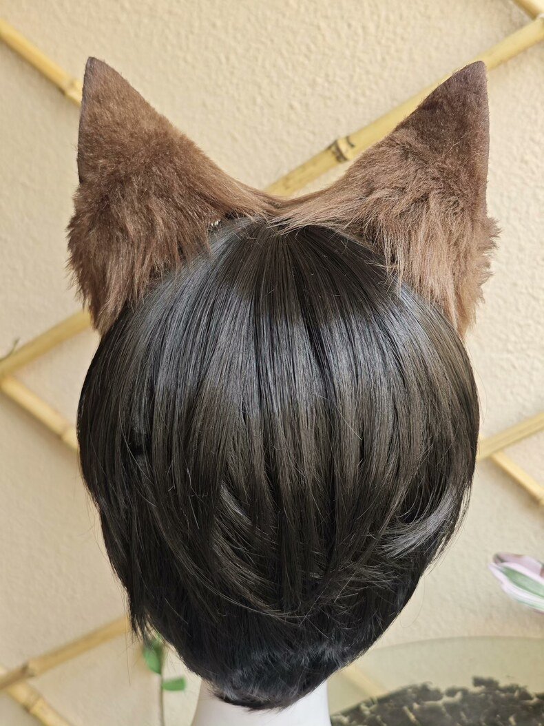 Realistic Wolf Ears Headband – Handmade Furry Cosplay Accessory - Image 5