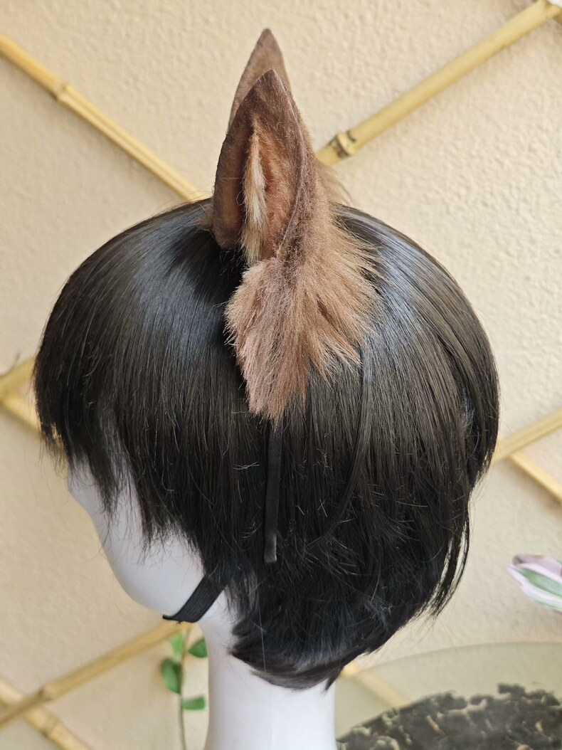 Realistic Wolf Ears Headband – Handmade Furry Cosplay Accessory - Image 6