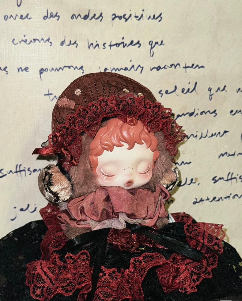 Gothic Skullpanda Doll Outfit: Lace Headband & Skirt Set | Red & Black Luxury Customization - Image 5