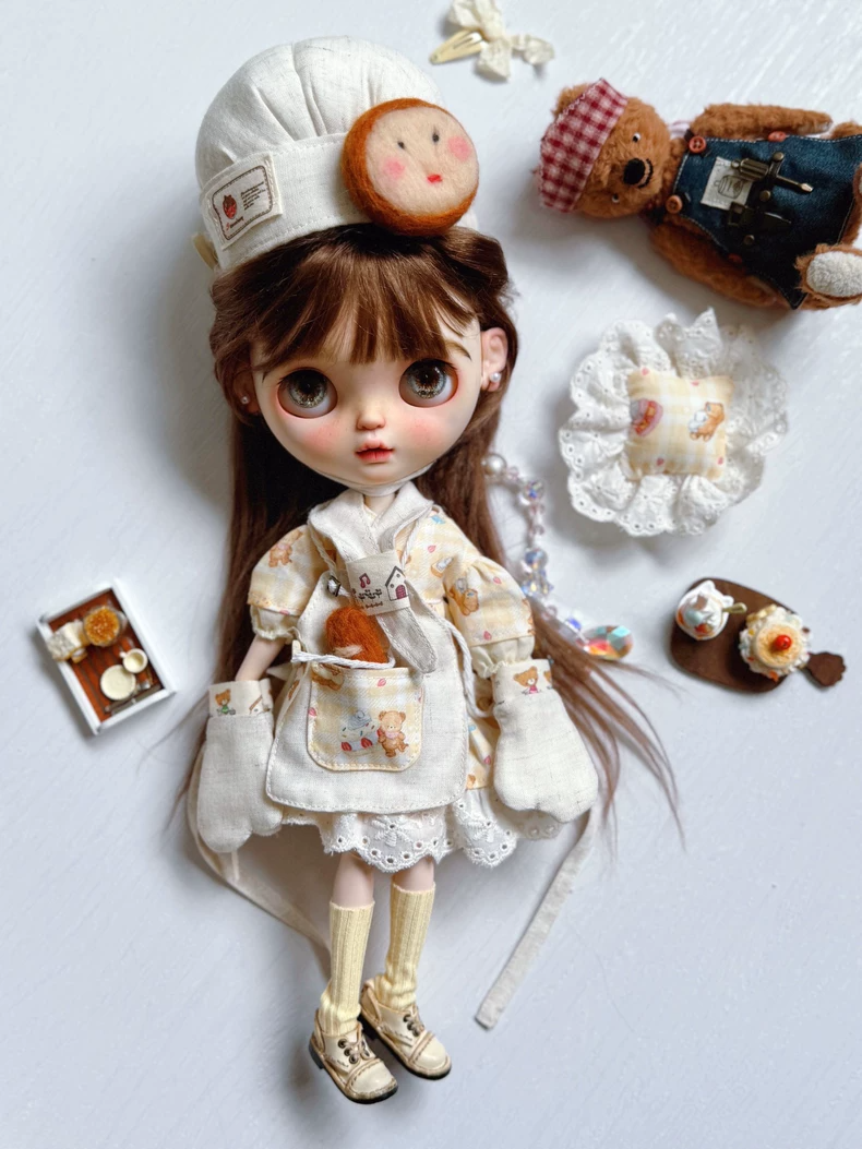 Charming Baker Outfit for Blythe Dolls – Complete Baking Ensemble with Adorable Accessories - Image 4