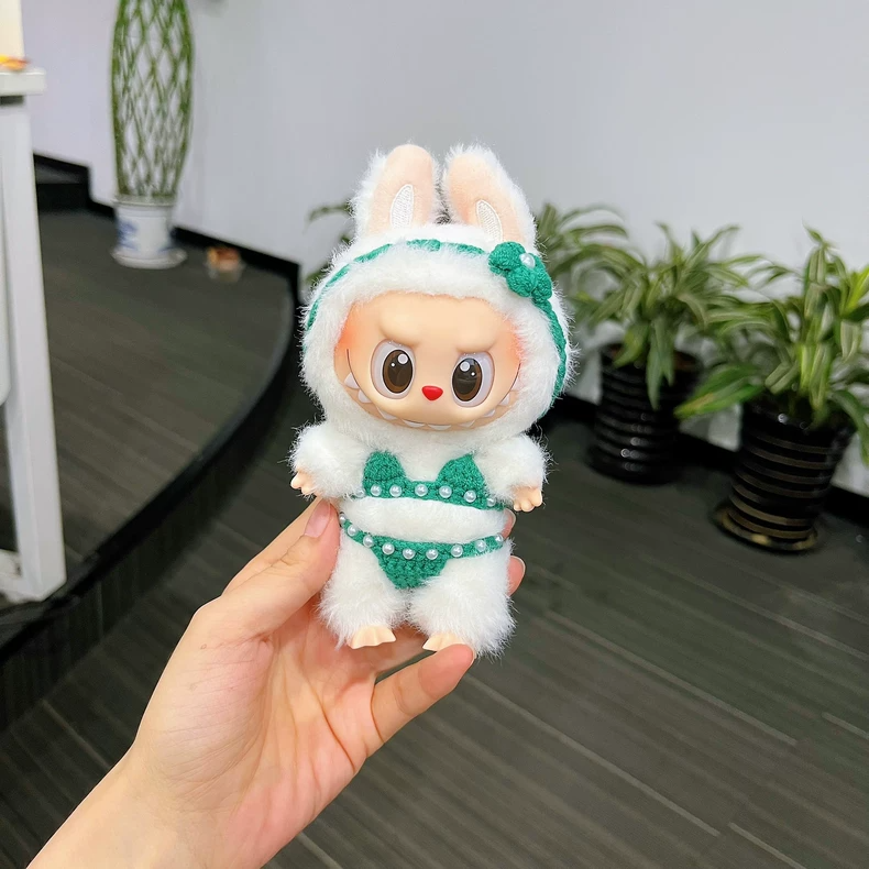 Charming Labubu Doll Outfit: Bunny Hat & Bikini Set – Elegant, Durable, Collectible - Image 2
