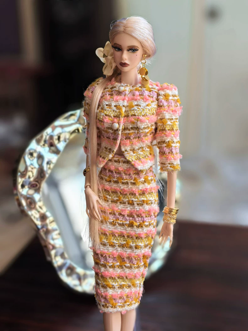 Exotic Elegance BJD 1/6 Doll Outfit: Vibrant Luxe Ensemble with Gem Accessories - Image 3