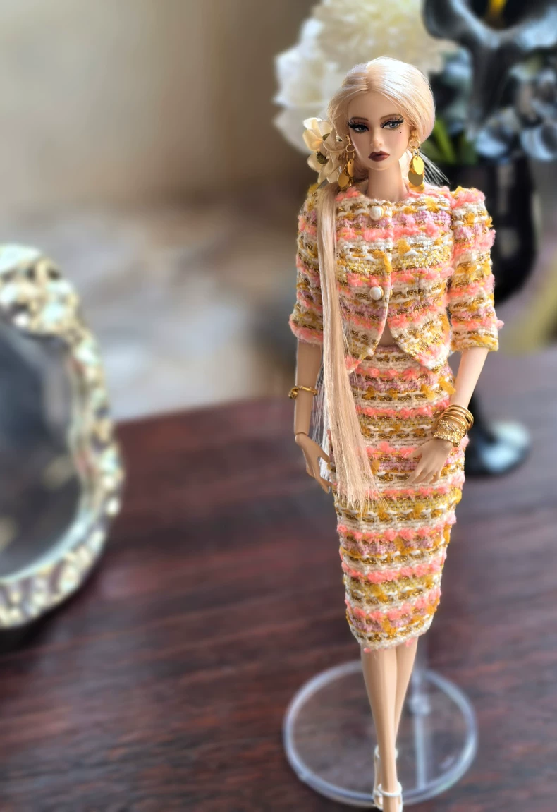 Exotic Elegance BJD 1/6 Doll Outfit: Vibrant Luxe Ensemble with Gem Accessories - Image 5
