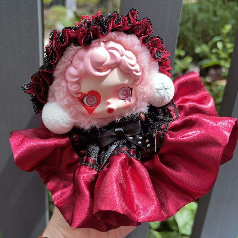 Whimsical Winter Melody SkullPanda Outfit: Elegant Lace & Satin Ballet Ensemble for Collectors - Image 5