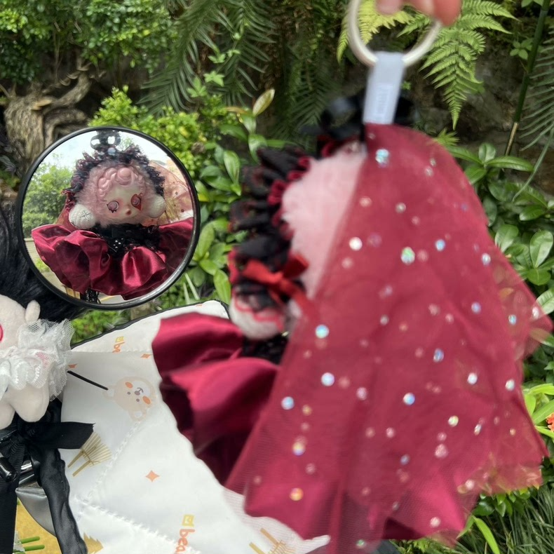 Whimsical Winter Melody SkullPanda Outfit: Elegant Lace & Satin Ballet Ensemble for Collectors - Image 6