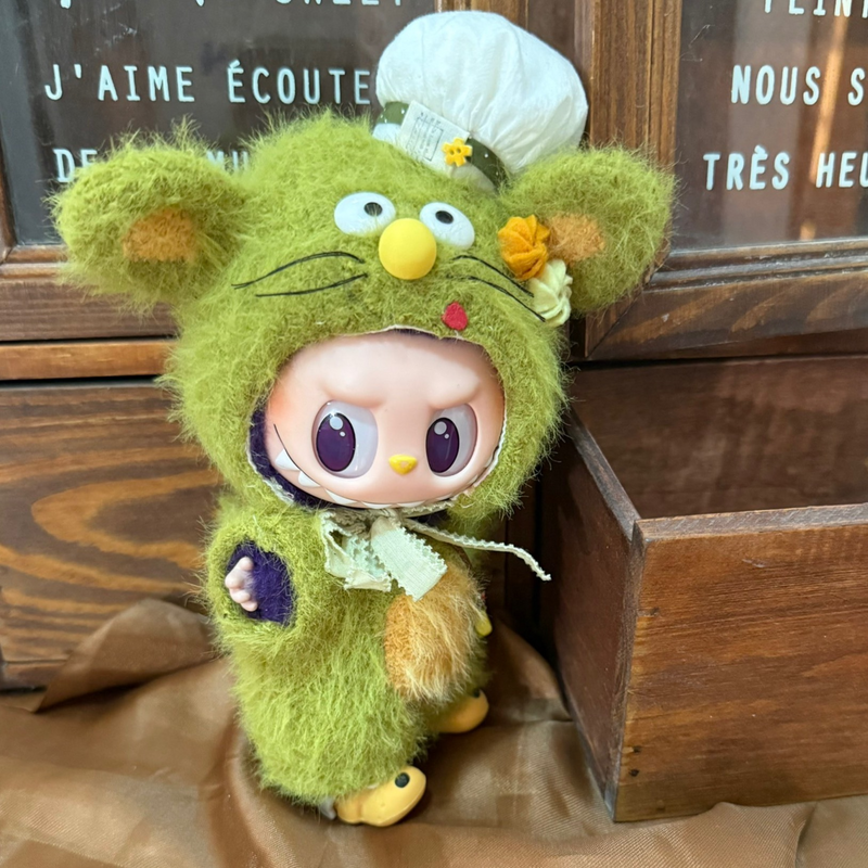Whimsical Mouse Labubu Doll Outfit with Cheese Bag & Red Shoes – Playful & Collectible - Image 7