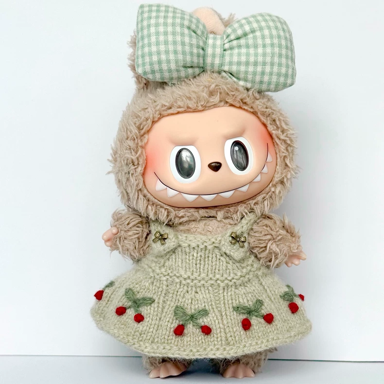 Handmade LABUBU Doll Knitwear – Charming Dresses & Overalls for Collectors - Image 1