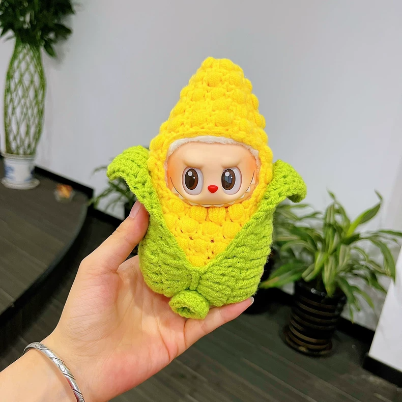 Charming Labubu Corn-Themed Crochet Outfit – Vibrant, Durable & Perfect for Collectible Figures - Image 2
