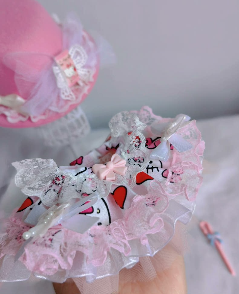 Adorable Hello Kitty Labubu Doll Outfit – Pink Dress, Hat & Walking Stick for 17cm Dolls - Image 5