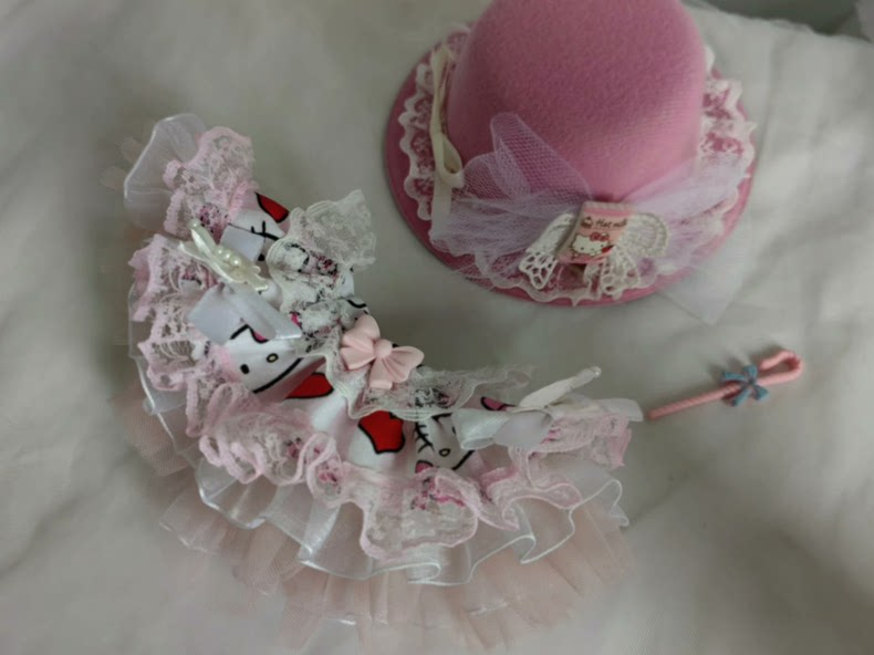 Adorable Hello Kitty Labubu Doll Outfit – Pink Dress, Hat & Walking Stick for 17cm Dolls - Image 7