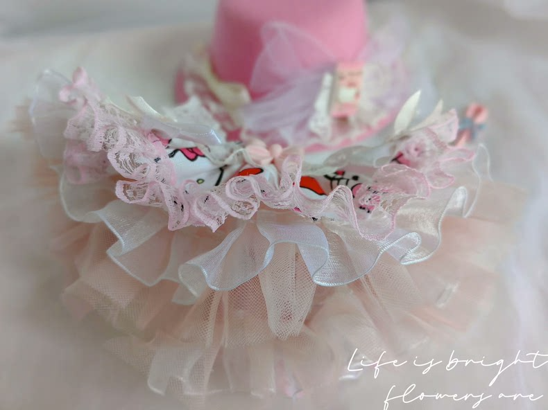 Adorable Hello Kitty Labubu Doll Outfit – Pink Dress, Hat & Walking Stick for 17cm Dolls - Image 8