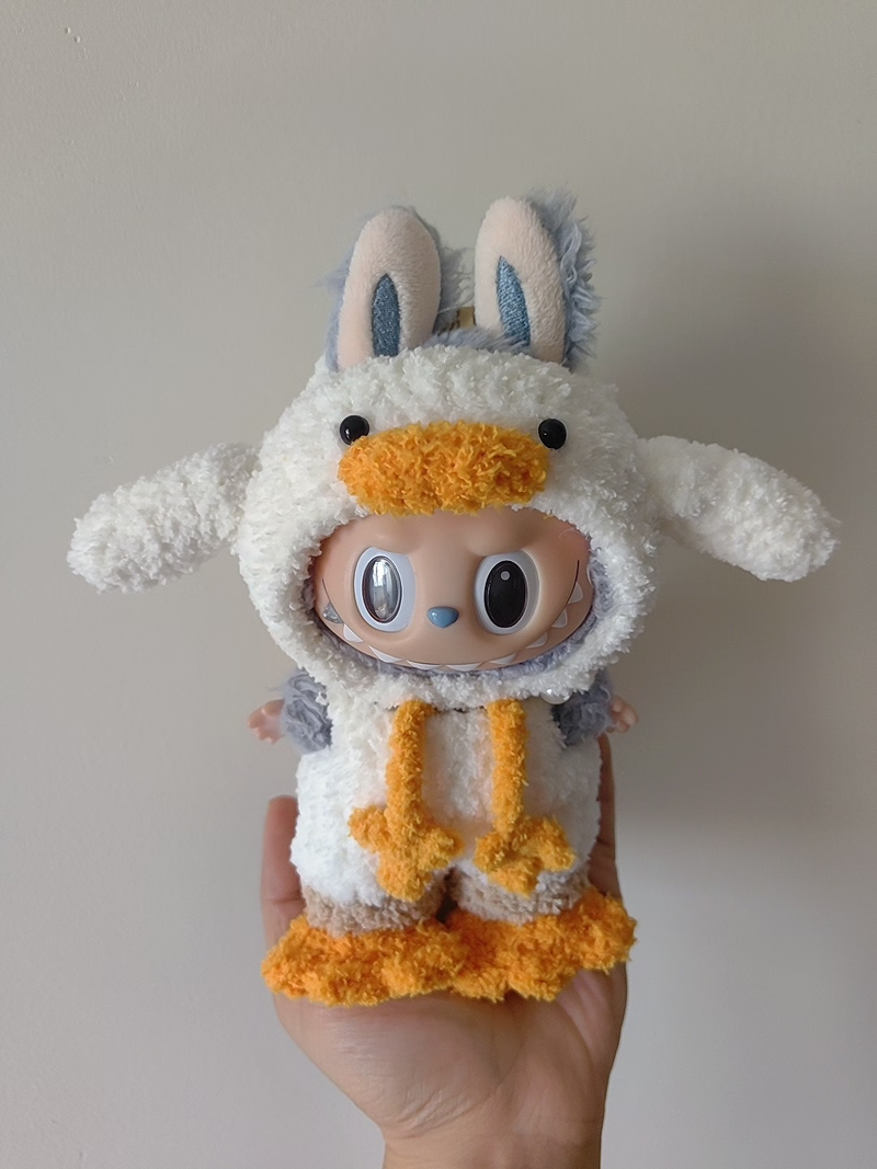 Labubu Duck-Themed Plush Outfit: Hat, Pants & Shoes for Playful Doll Style - Image 3