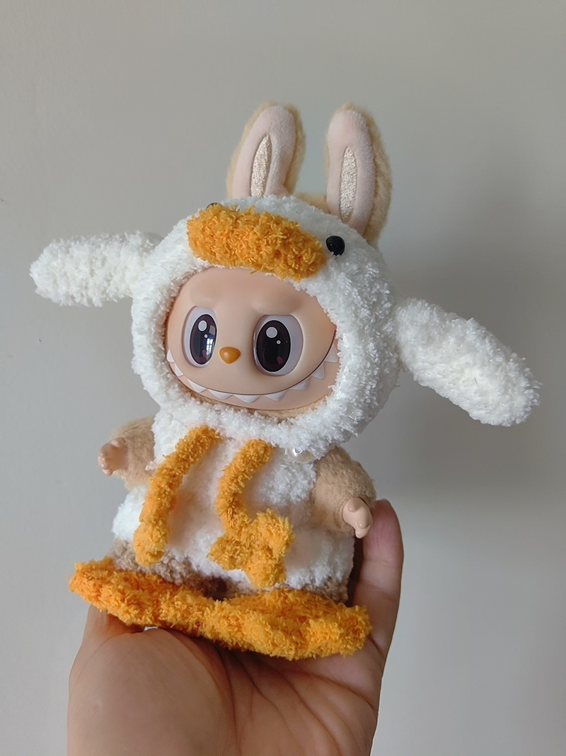 Labubu Duck-Themed Plush Outfit: Hat, Pants & Shoes for Playful Doll Style - Image 5