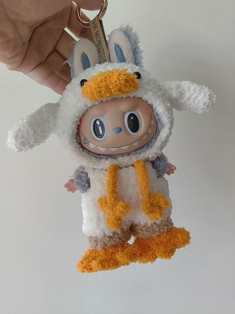 Labubu Duck-Themed Plush Outfit: Hat, Pants & Shoes for Playful Doll Style - Image 7