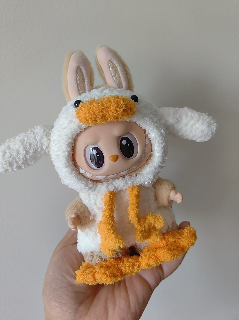 Labubu Duck-Themed Plush Outfit: Hat, Pants & Shoes for Playful Doll Style - Image 9