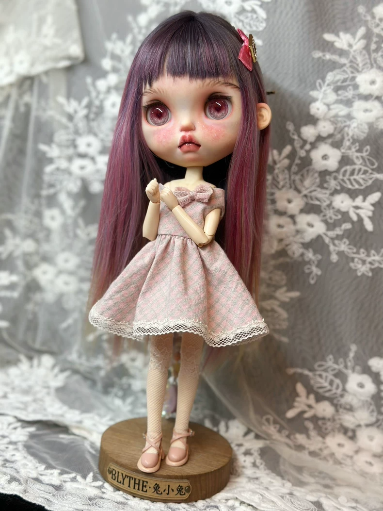 Elegant Pastel Pink Lace Dress for Blythe & ob24 Dolls – Delicate & Stylish - Image 1