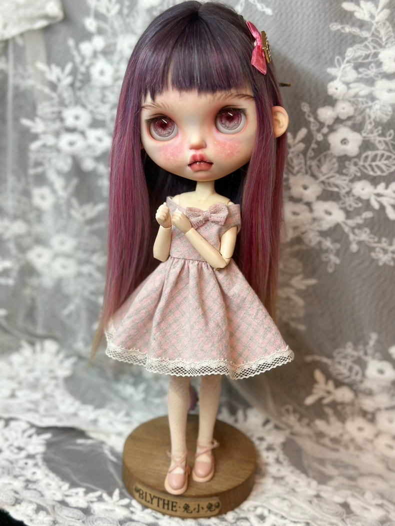 Elegant Pastel Pink Lace Dress for Blythe & ob24 Dolls – Delicate & Stylish - Image 2