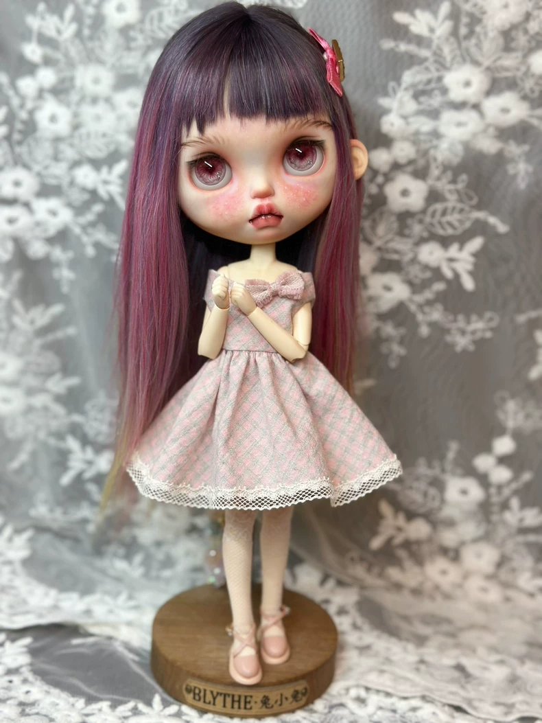 Elegant Pastel Pink Lace Dress for Blythe & ob24 Dolls – Delicate & Stylish - Image 3