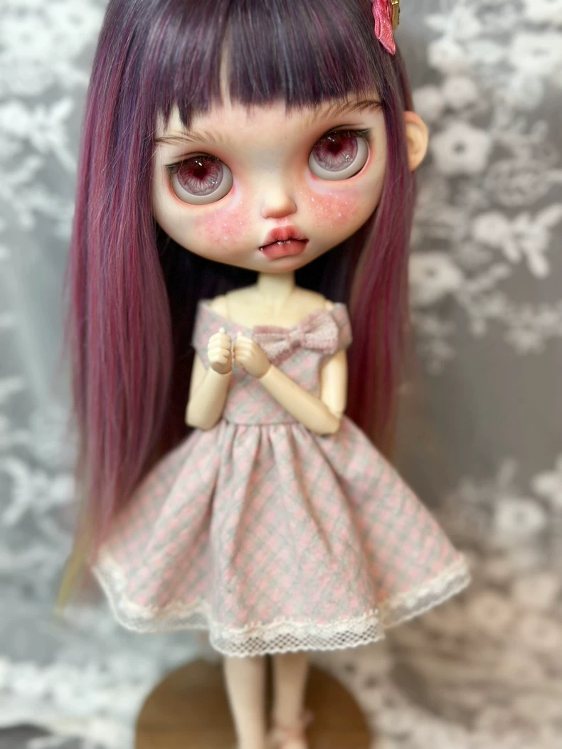 Elegant Pastel Pink Lace Dress for Blythe & ob24 Dolls – Delicate & Stylish - Image 5